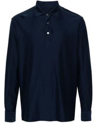 ZEGNA - Long-sleeve Cotton Polo Shirt - Lyst