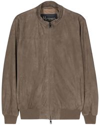 Herno - Panelled Leather Jacket - Lyst