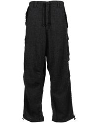 Y's Yohji Yamamoto - Houndstooth-Pattern Hand-Stitched Cargo Pants - Lyst