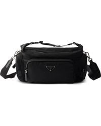 Prada - Schultertasche Aus Re-Nylon Und Saffiano-Leder - Lyst