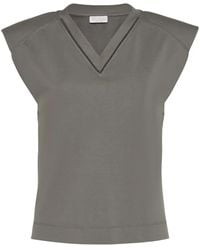 Brunello Cucinelli - Monili-Chain Cotton Tank Top - Lyst
