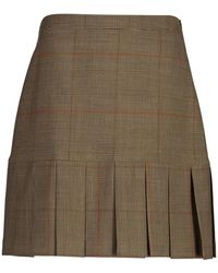 GANT - Checked Pleated Mini Skirt - Lyst