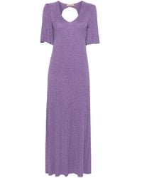 Twinset - Lurex Ribbed-Knit Maxi Dress - Lyst