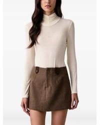 Twinset - Ruched High-Neck T-Shirt - Lyst