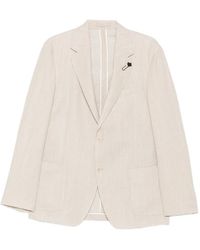 Lardini - Flower-Pin Single-Breasted Blazer - Lyst