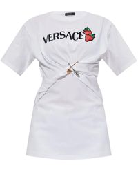 Versace - Playfully Curled Cotton T-Shirt - Lyst