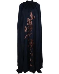 Biyan - Indara Jurk Met Fluwelen Applicatie En Cape - Lyst