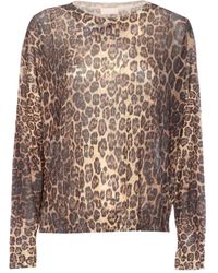 Liu Jo - Leopard-Print Metallic Sweater - Lyst