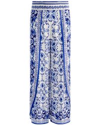 Alice + Olivia - Pantalon Palazzo Larissa À Imprimé Majolica - Lyst