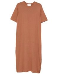 Bompard - Short-Sleeve Side-Slit Midi Dress - Lyst