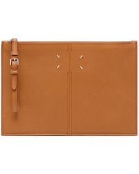 Maison Margiela - Stitch-Detail Leather Pouch - Lyst