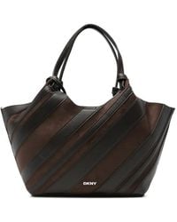 DKNY - Medium Paula Diagonal-Stripe Tote Bag - Lyst