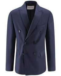 Amaranto - Double-Breasted Peak-Lapel Blazer - Lyst