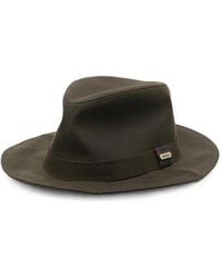 Barbour - Bushman Waxed Tartan-Trim Hat - Lyst