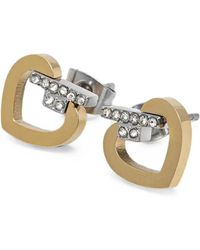 Trussardi - Crystal-Embellished Heart Earrings - Lyst