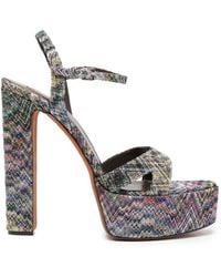 Missoni - Zigzag-Knit Heeled Sandals - Lyst