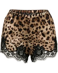 Dolce & Gabbana - Leopard-Print Pajama Shorts - Lyst