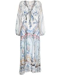 Camilla - Baroque-pattern Silk Dress - Lyst