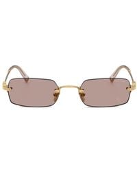Miu Miu - Logo-Plaque Rectangle-Frame Sunglasses - Lyst