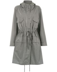 Gloria Coelho Hooded Trench Coat - Grey