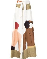 Amir Slama - Graphic-Print Cotton Palazzo Pants - Lyst