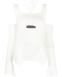 ANDREADAMO - Cut-Out Detail Ribbed Knit Top - Lyst