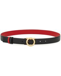 Ferragamo - Cintura Con Logo Caratteristico Gancini Reversibile - Lyst