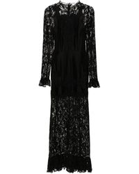 Rabanne - Floral-Lace Detail Maxi Dress - Lyst