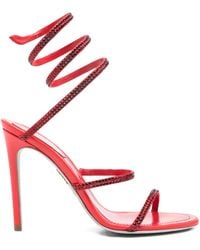 Rene Caovilla - Sandali Cleo Con Decorazione E Cinturino Alla Caviglia 110Mm - Lyst