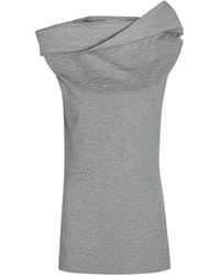 Issey Miyake - Off-Shoulder Draped Top - Lyst