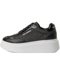 Karl Lagerfeld - Plateau-Sneakers Mit Glitter-Einsatz - Lyst