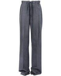 Maison Margiela - Charcoal Drawstring Pants With Mid-Rise Waistband And Reinforced Ankles - Lyst