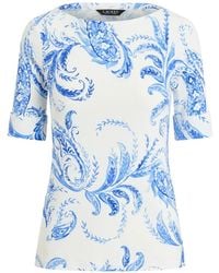 Ralph Lauren - Paisley-Print Boat-Neck T-Shirt - Lyst
