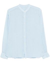 120% Lino - Linen Band-Collar Shirt - Lyst
