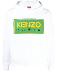 KENZO - Logo Patch Cotton Hoodie - Lyst