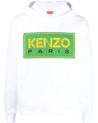 KENZO - Logo Patch Cotton Hoodie - Lyst