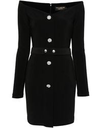 SIMONA CORSELLINI - Robe Courte Ornée De Cristaux À Épaules Dénudées - Lyst