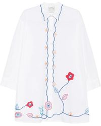 forte_forte - Broderie En Rêve Mini Shirt Dress - Lyst