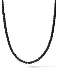 David Yurman 4mm Hex Square Bead Necklace - Natural