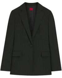 HUGO - Single-Breasted Notched-Lapels Blazer - Lyst