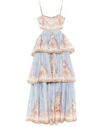 Zimmermann - Kleedjes ,Veelkleurig ,Katoen Daylight Maxi-Jurk Met Volant - Lyst