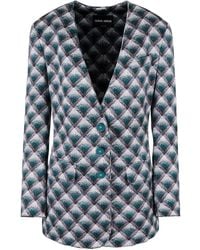 Giorgio Armani - Geometric-Pattern Single-Breasted Blazer - Lyst