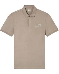 EA7 - Logo-Print Short-Sleeved Polo Shirt - Lyst