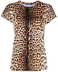 Roberto Cavalli - Leopard-print Round-neck T-shirt - Lyst