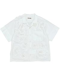 STORY mfg. - Greetings Ruffle-Trimmed Short-Sleeve Shirt - Lyst