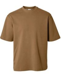 SELECTED - Crew-Neck T-Shirt - Lyst