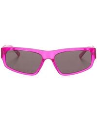 Balenciaga - Logo-Print Rectangle-Frame Sunglasses - Lyst