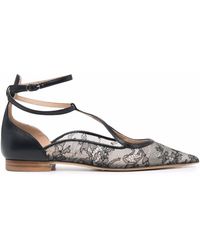 SCAROSSO - Gae Floral-lace Ballerina Shoes - Lyst