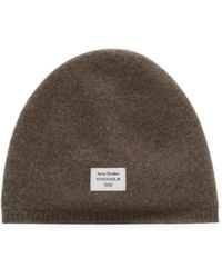 Acne Studios - Cashmere Beanie With Logo - Lyst
