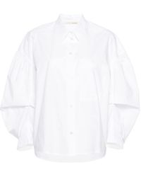 Tela - Gathered-sleeves Poplin Shirt - Lyst